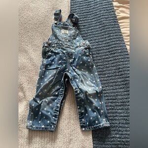OshKosh B’gosh Polka Dot Denim Overalls 18M Baby Girl